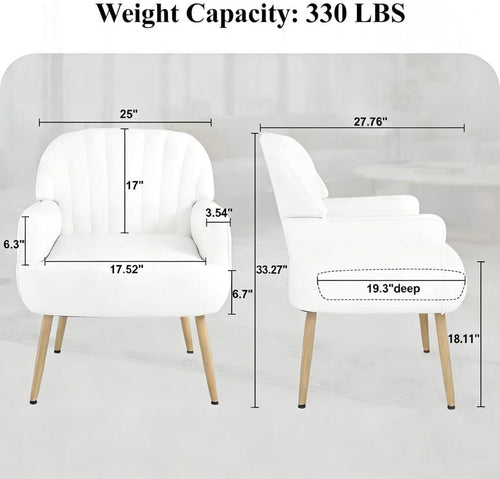 Beige Curved Back Velvet Barrel Accent Chair