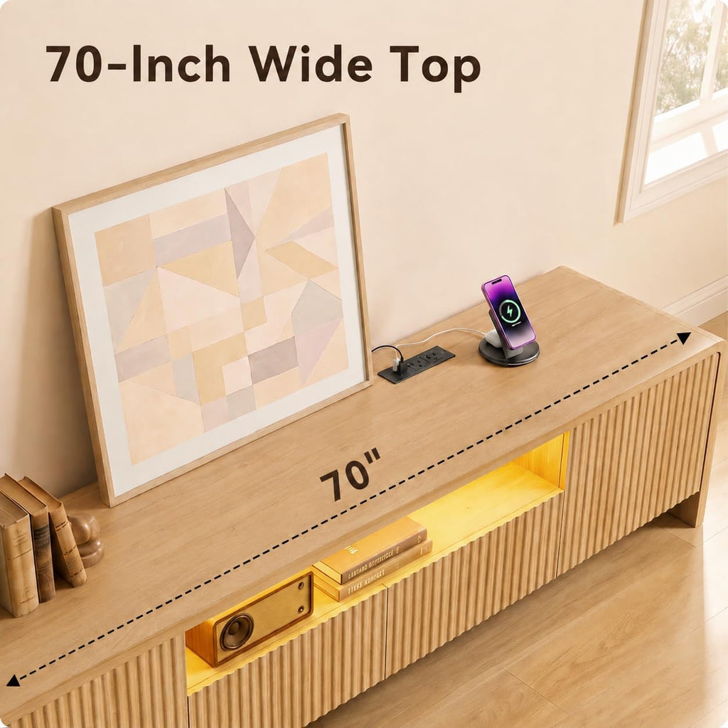 70in Fluted TV Stand for 75in TV