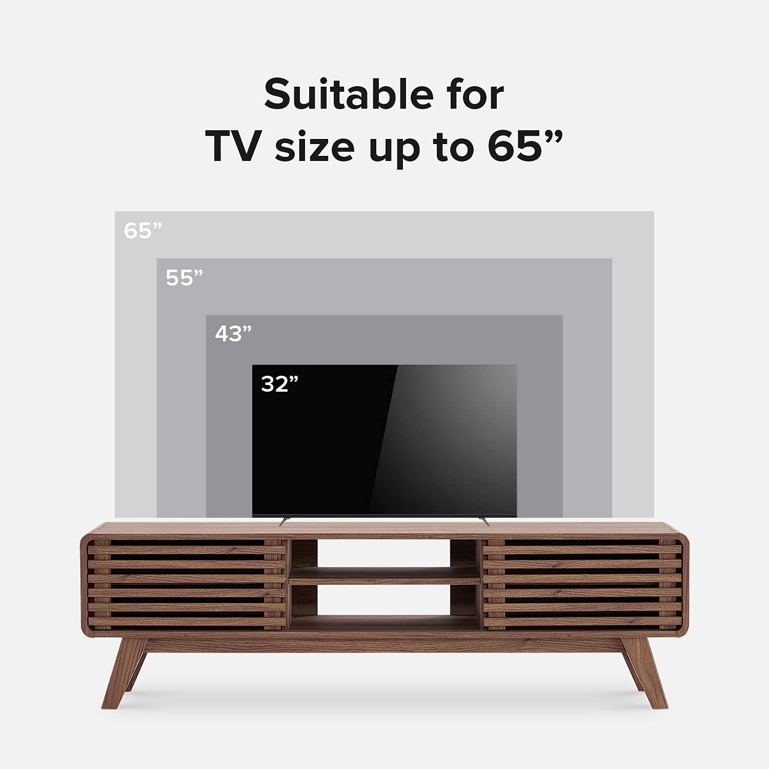 Ensley Walnut 59in Mid Century TV Stand