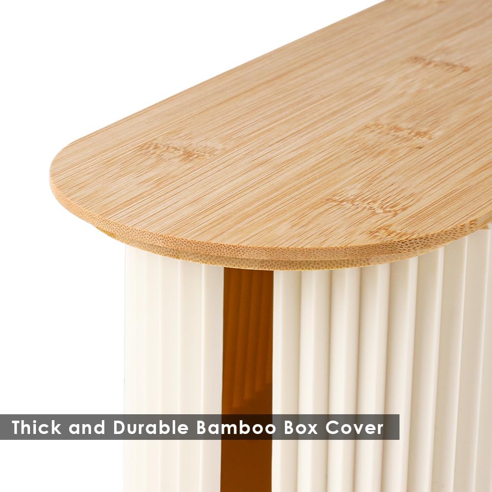 Bamboo Cover Beige Cable Management Box