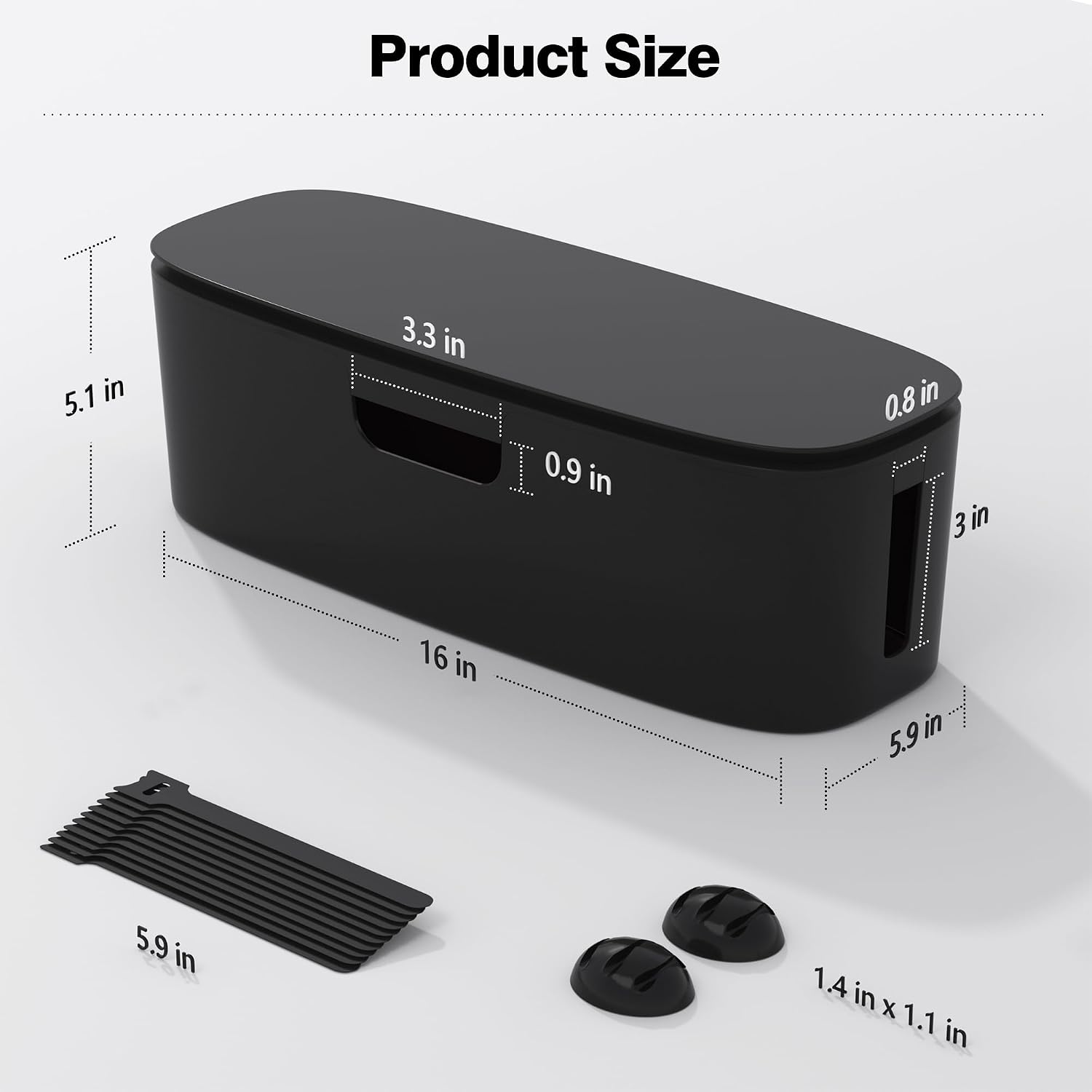 Large Cable Management Box Hide Power Strip