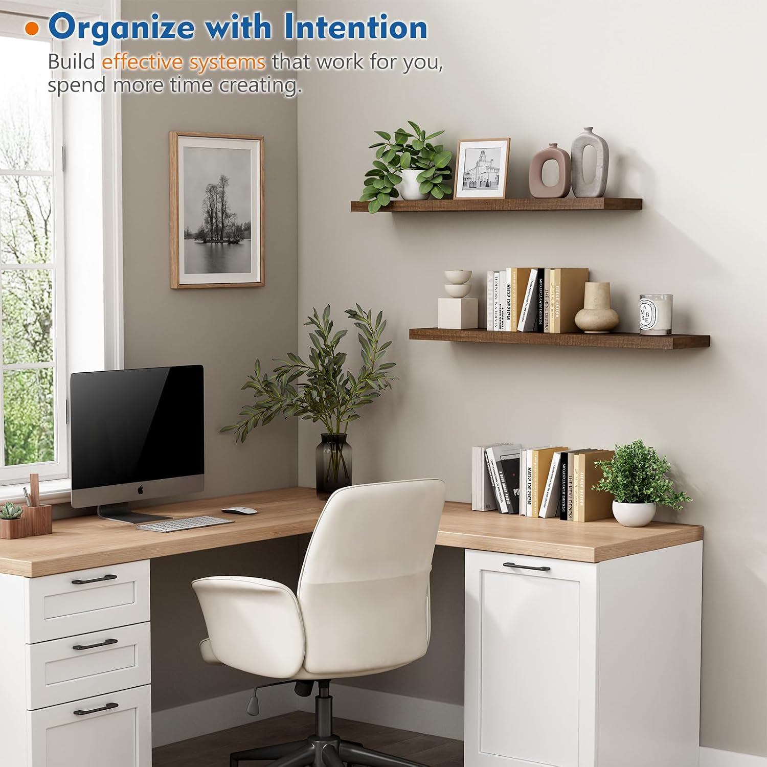 Walnut 36in Floating Shelves Set of 2