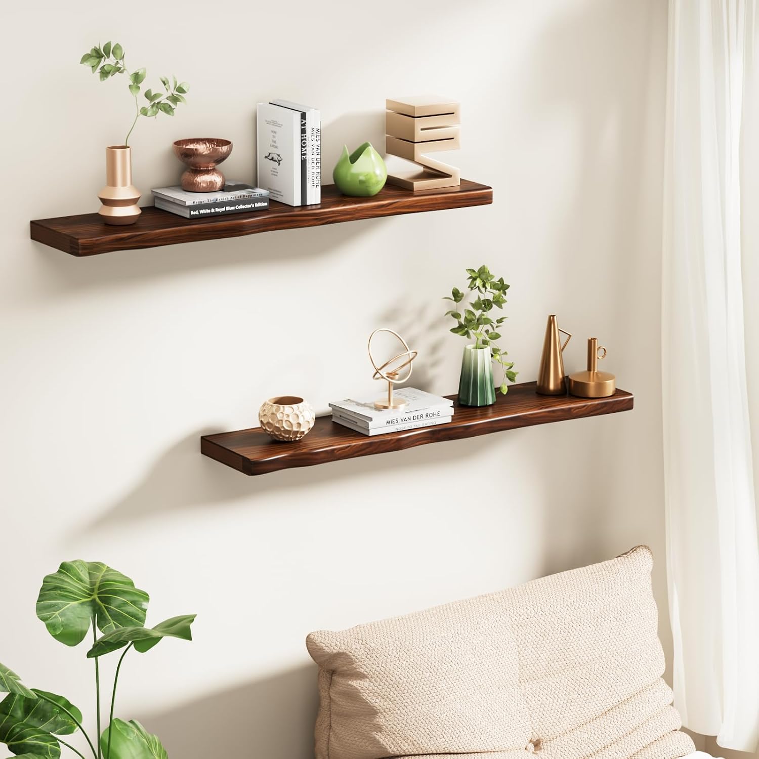 Wavy Edge Floating Shelves 2 Pack 36in
