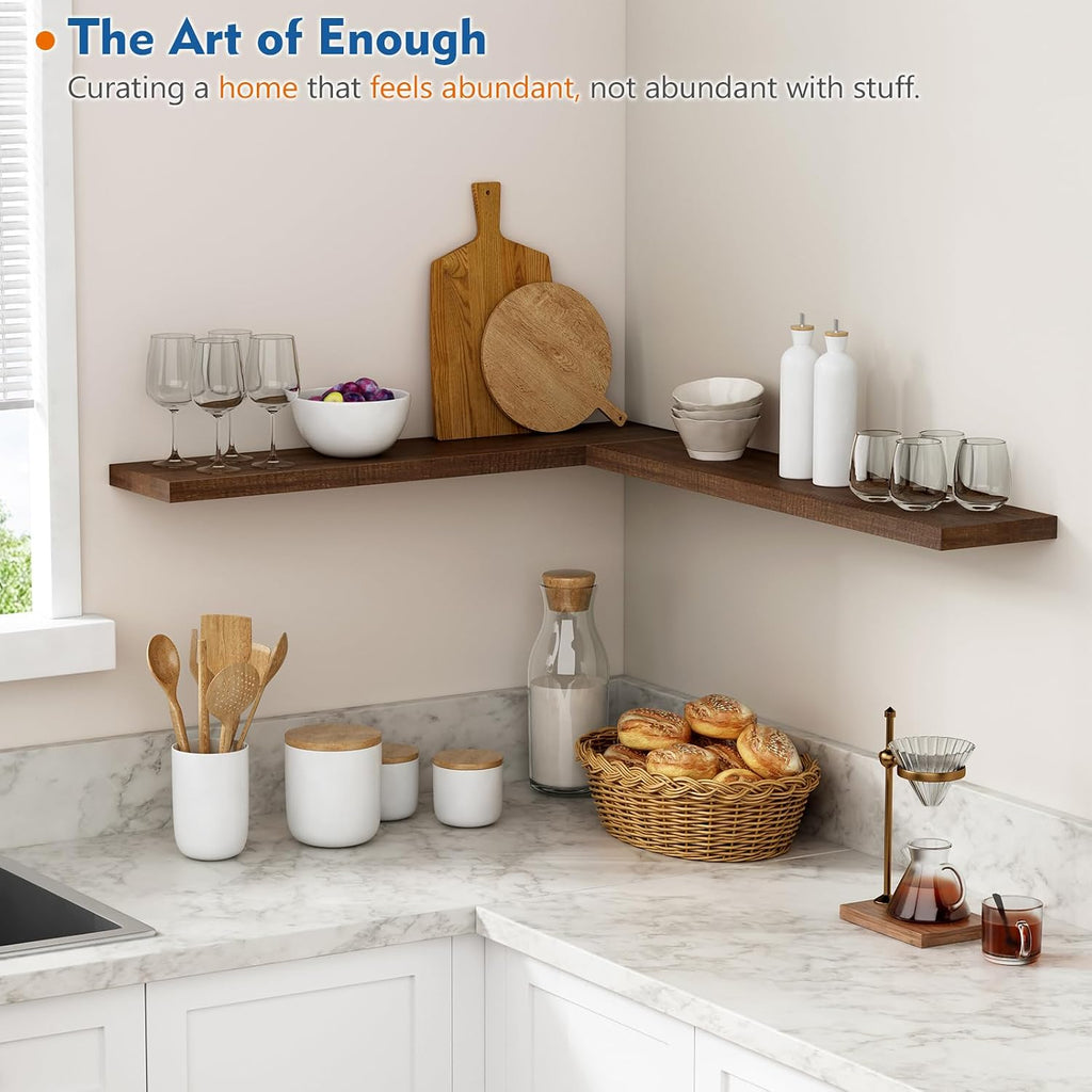 Walnut 36in Floating Shelves Set of 2