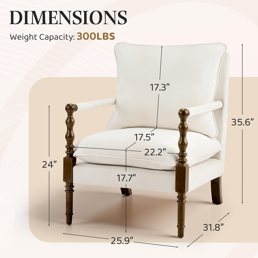 Spindle Wood Frame Accent Chair