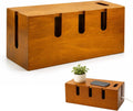 12" Acacia Wood Cable Management Box