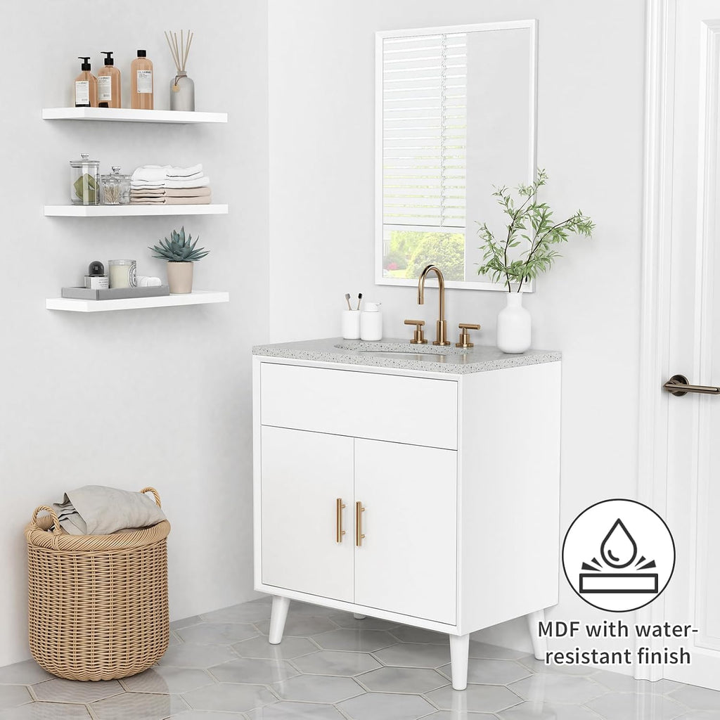 White 24in Floating Shelves Set of 3