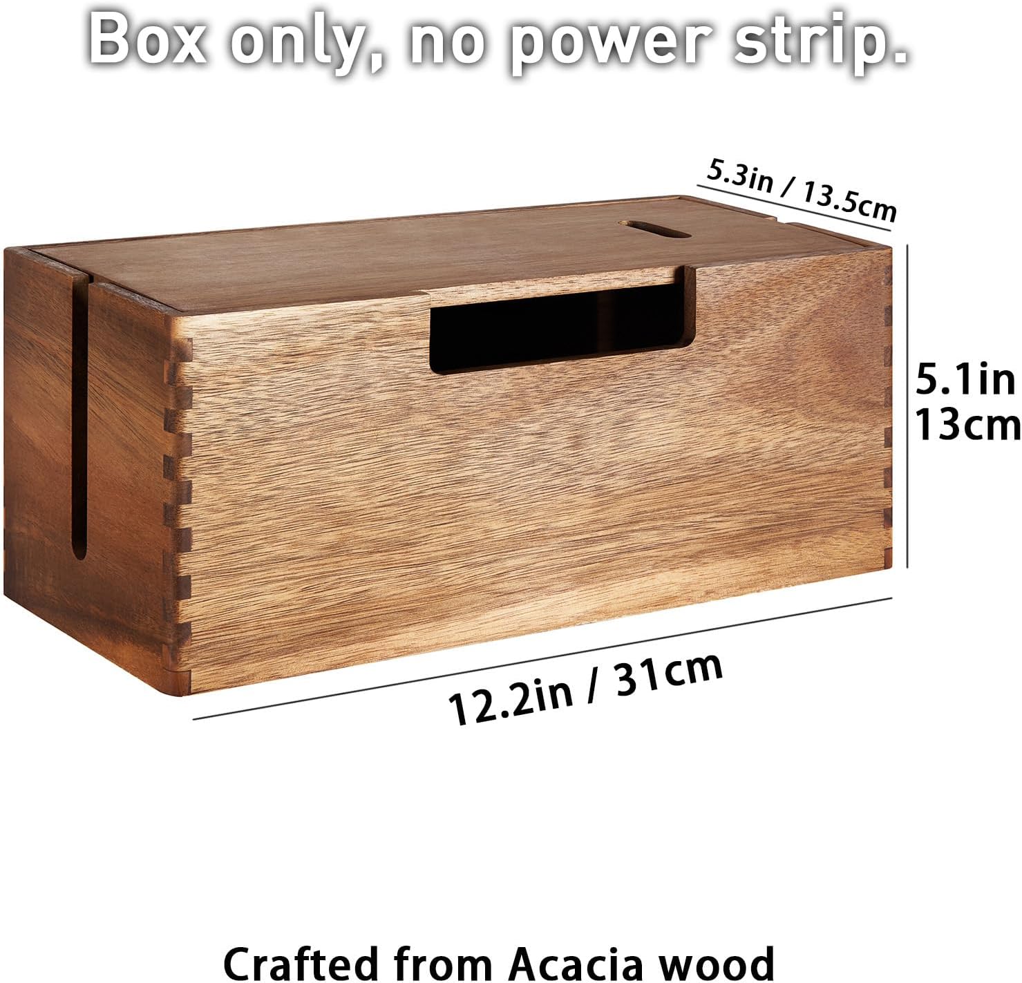 Acacia Wood Cable Management Box