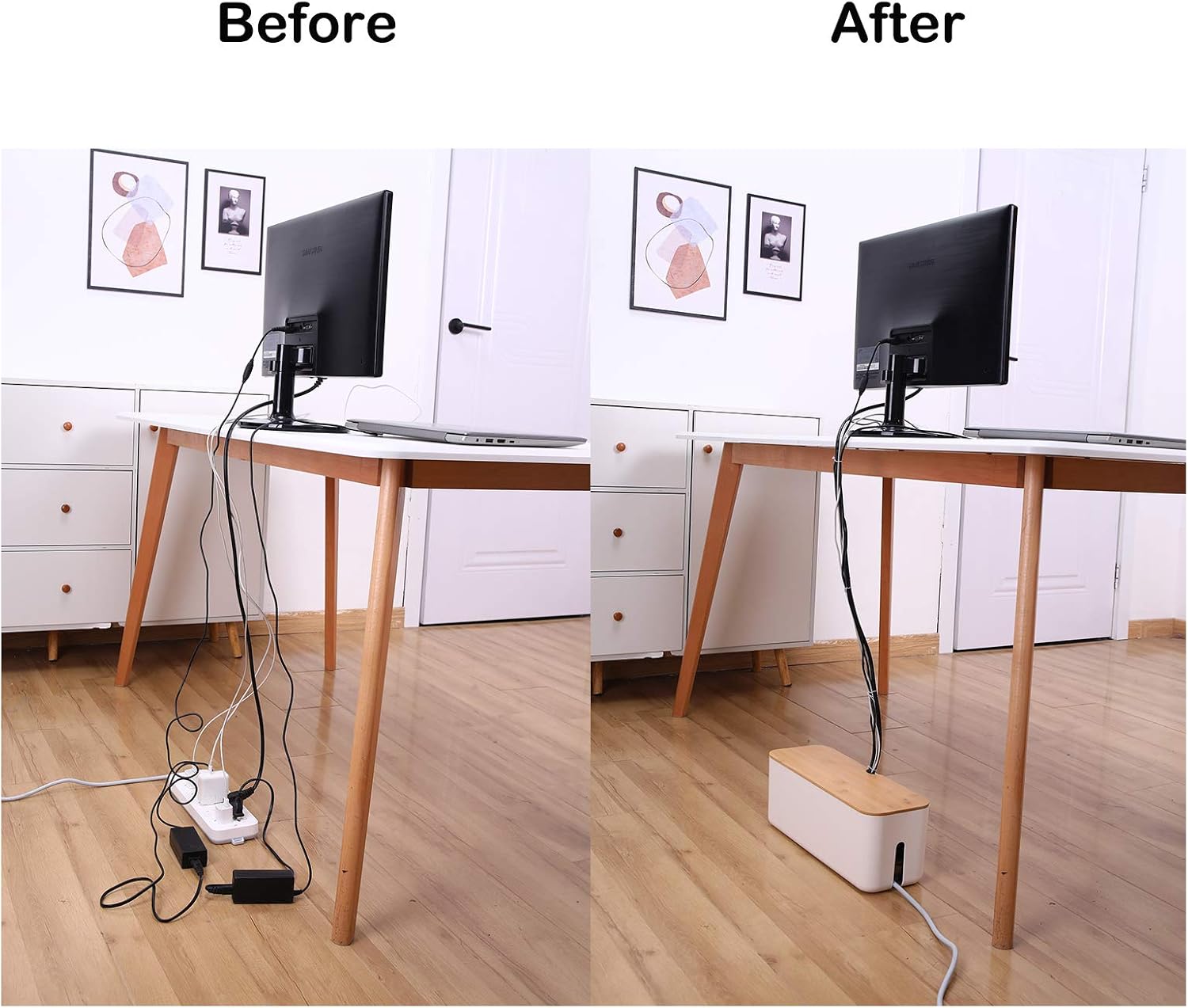 Small White Cable Management Box