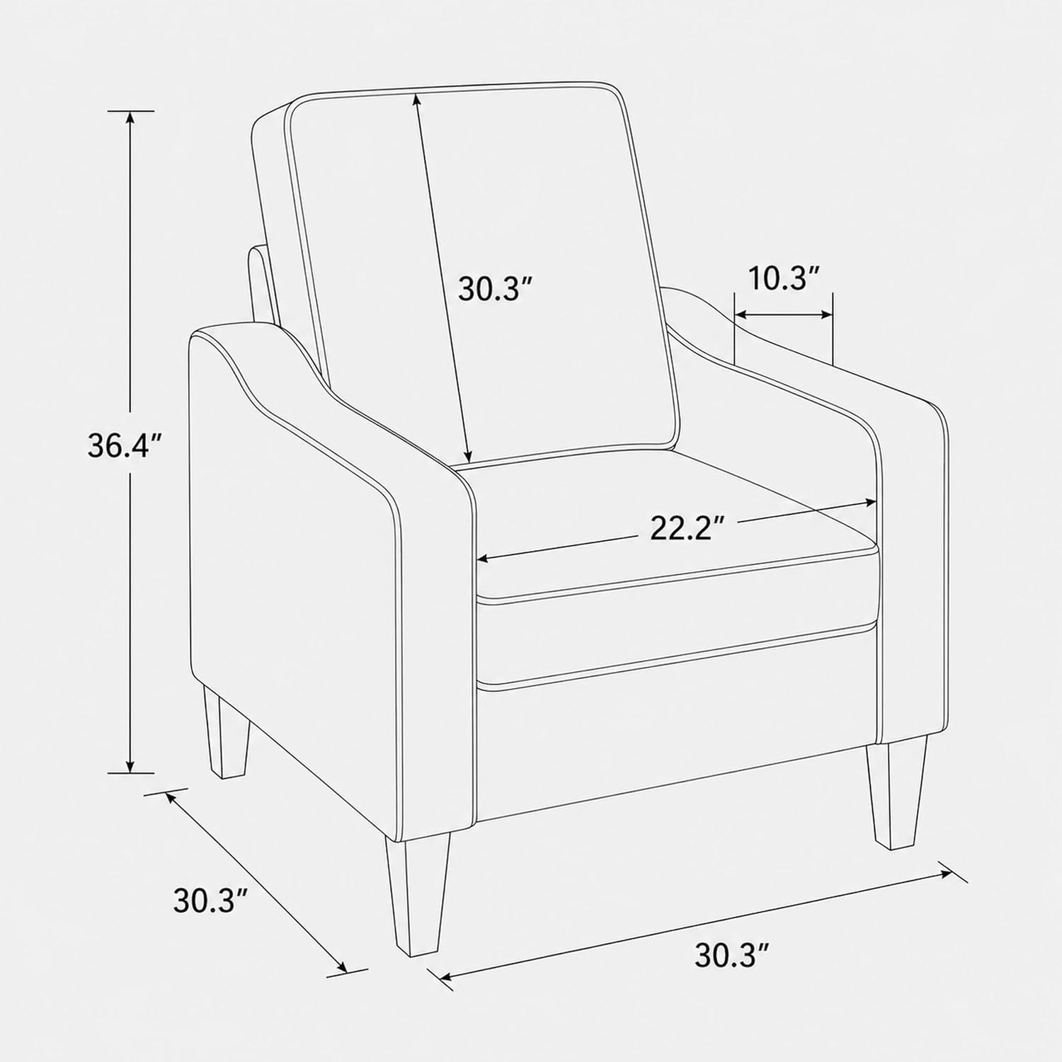 Beige Modern Comfy Reading Accent Chair