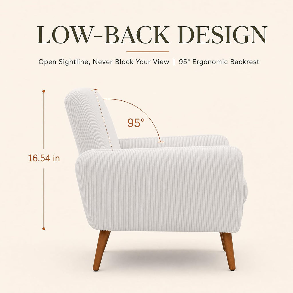 White Low Back Accent Chair Set of 2