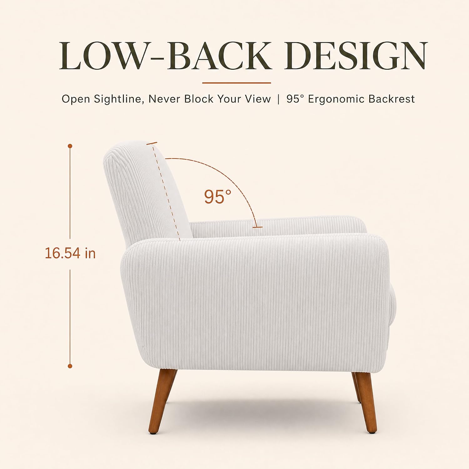 White Low Back Accent Chair Set of 2