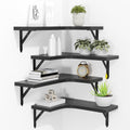 Black Corner Floating Shelves Set of 4