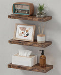 Brown 15.7in Floating Shelves Set of 3