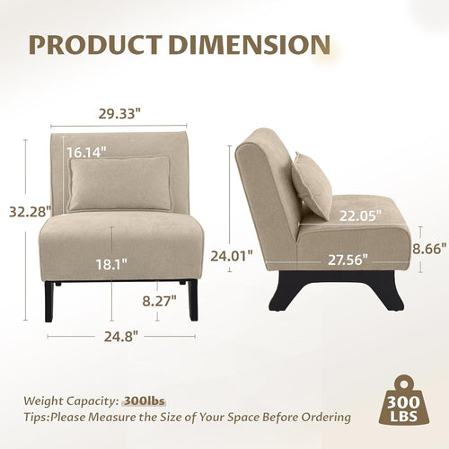 2pc Armless Living Room Side Chairs