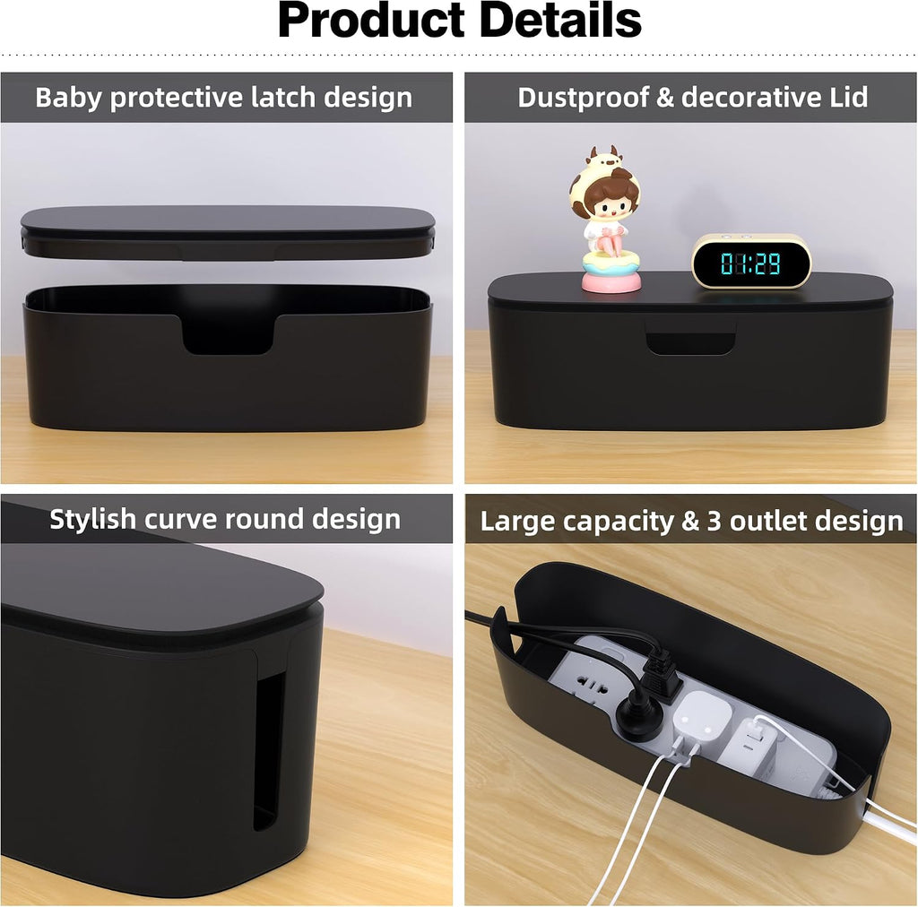 Large Cable Management Box Hide Power Strip