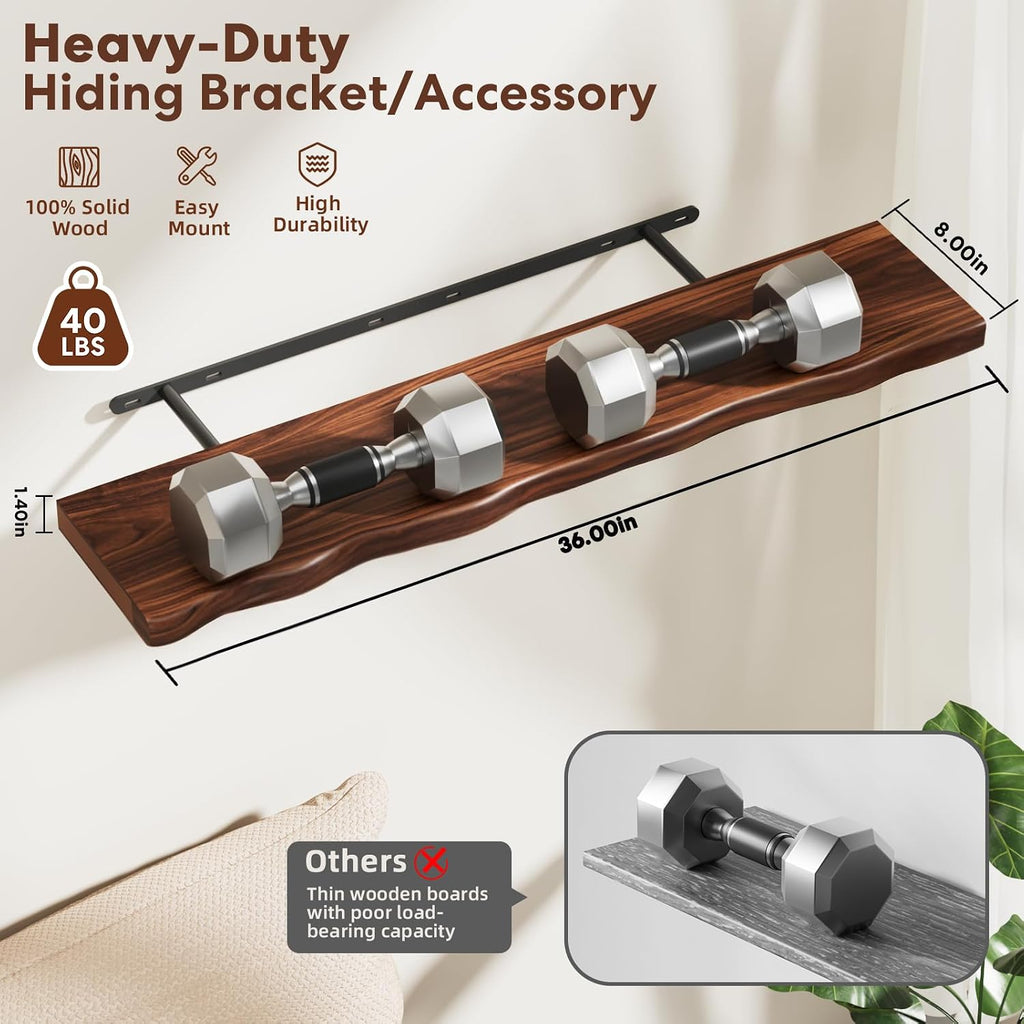 Wavy Edge Floating Shelves 2 Pack 36in