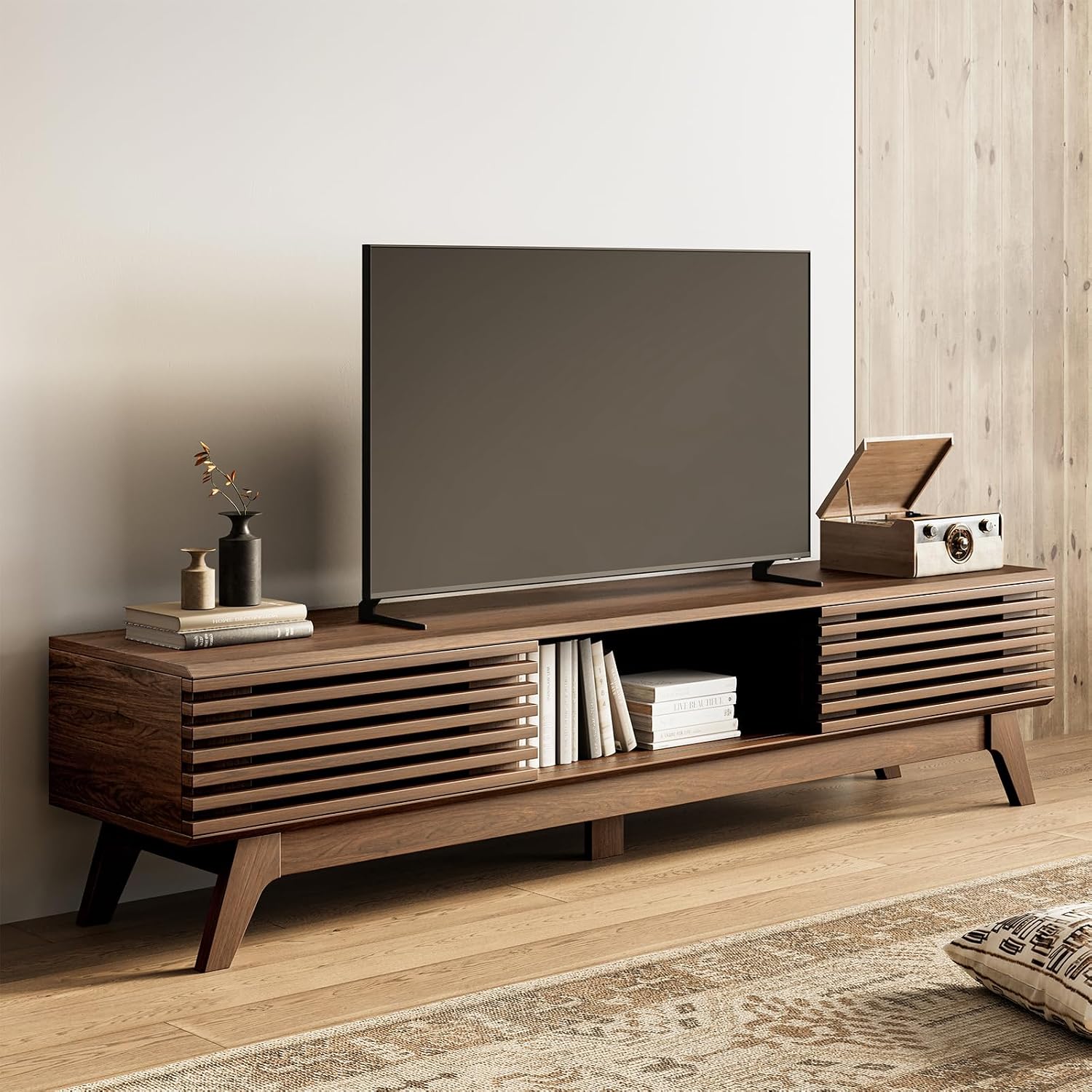 Walnut 70.8in TV Stand for 75in TV