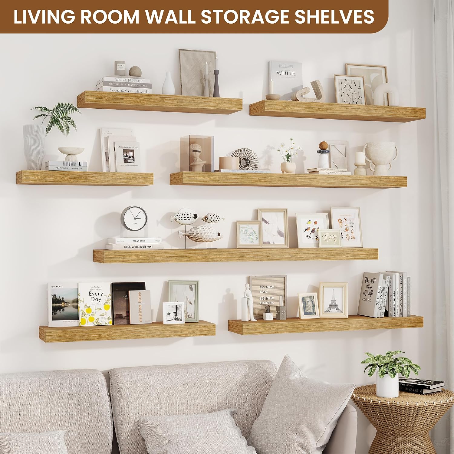 Oak 30in Floating Shelves Set of 2