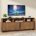 Walnut 70in Fluted Mid Century TV Stand