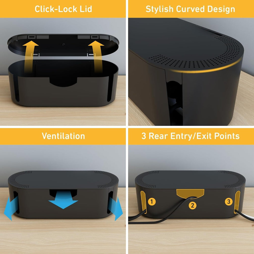 Black Small Cable Management Box
