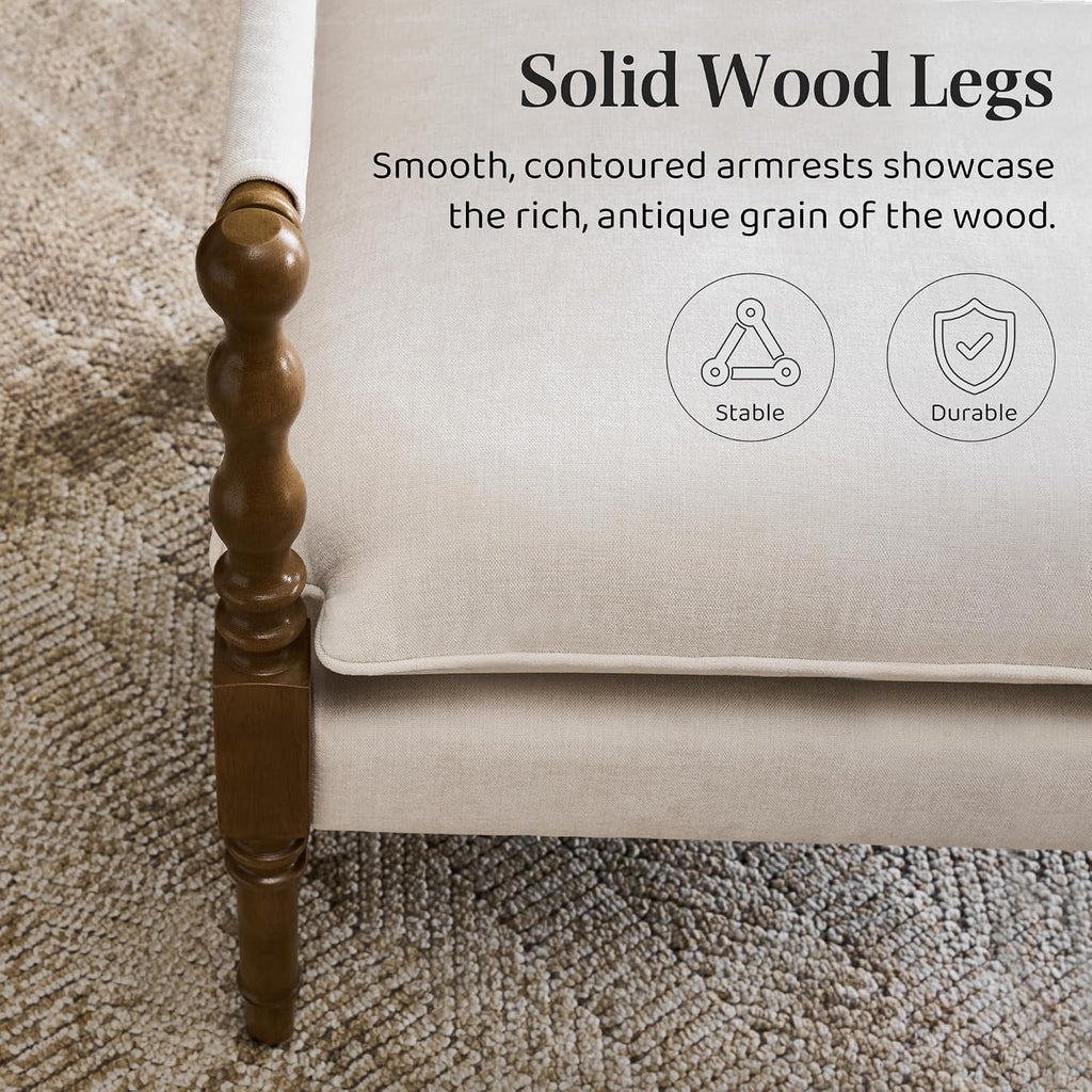 Spindle Wood Frame Accent Chair
