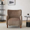 Camel Velvet Wingback Accent Chair