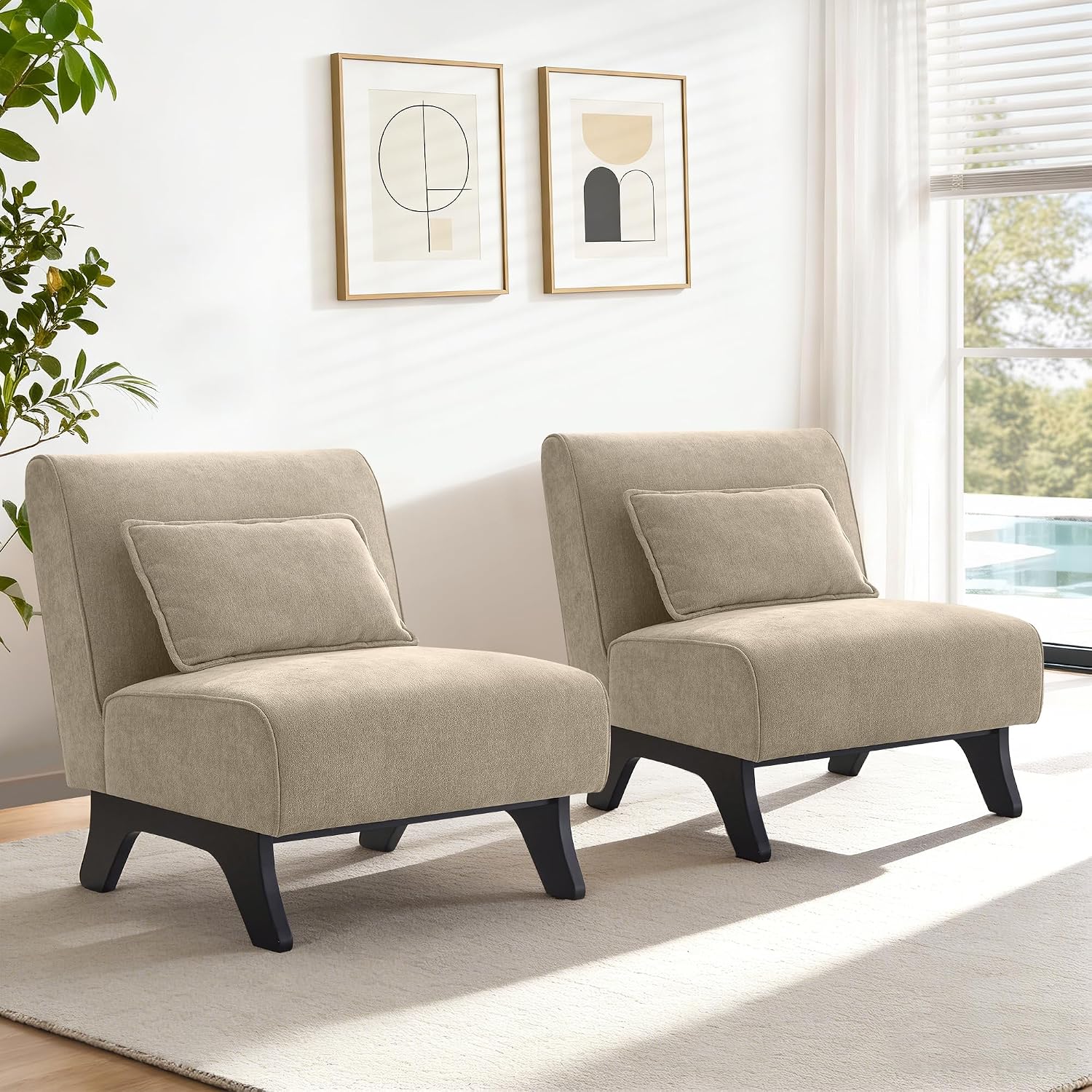 2pc Armless Living Room Side Chairs