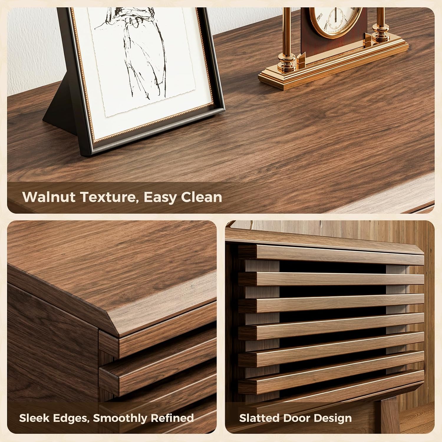 Walnut 70.8in TV Stand for 75in TV