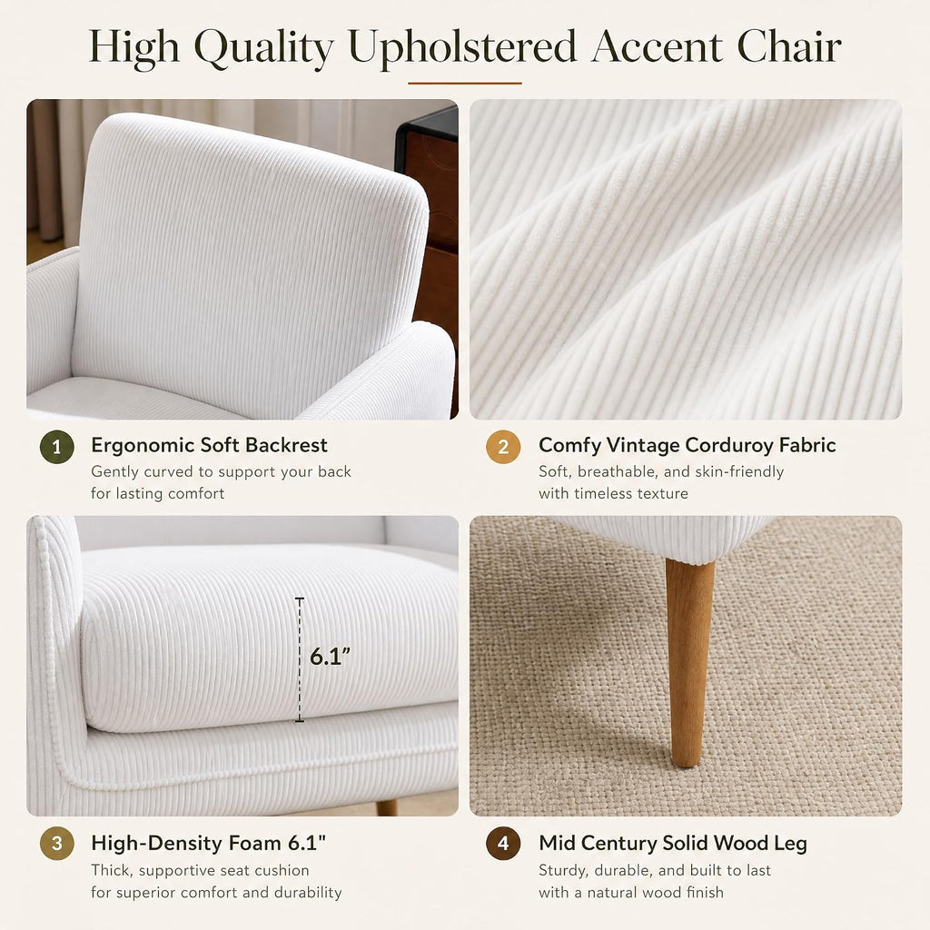 White Low Back Accent Chair Set of 2