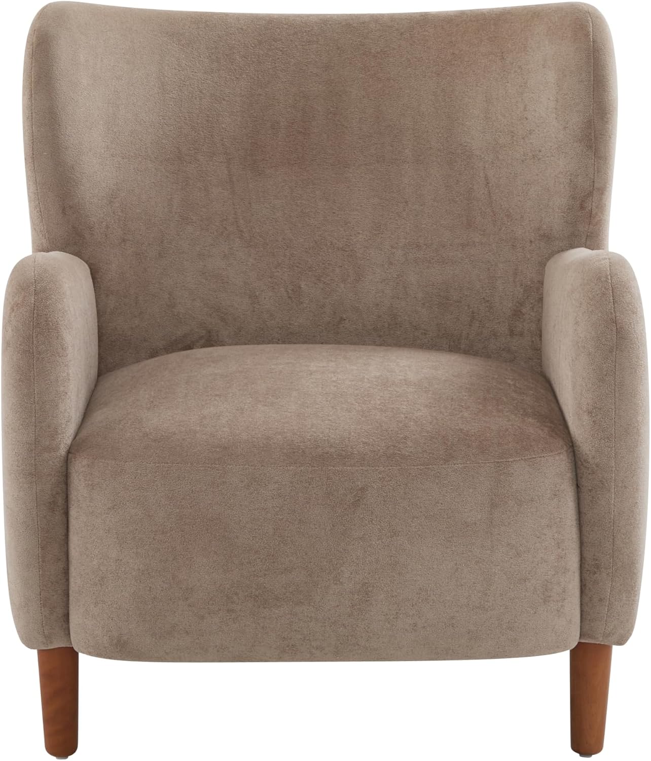 Camel Velvet Wingback Accent Chair