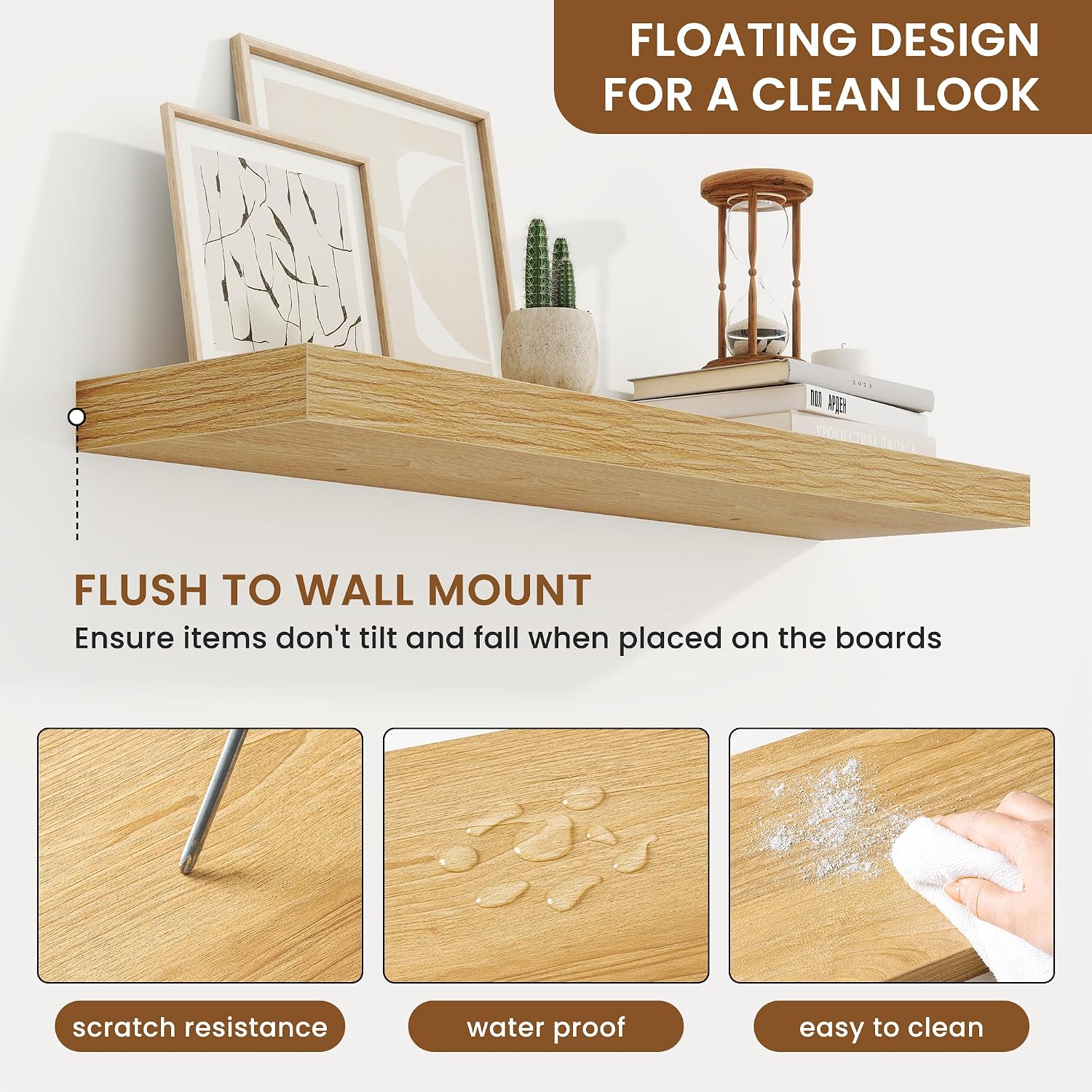 Oak 30in Floating Shelves Set of 2