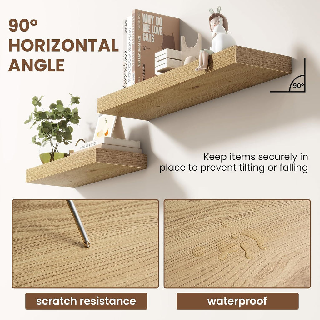 Oak 40in Floating Shelves 2 Pack