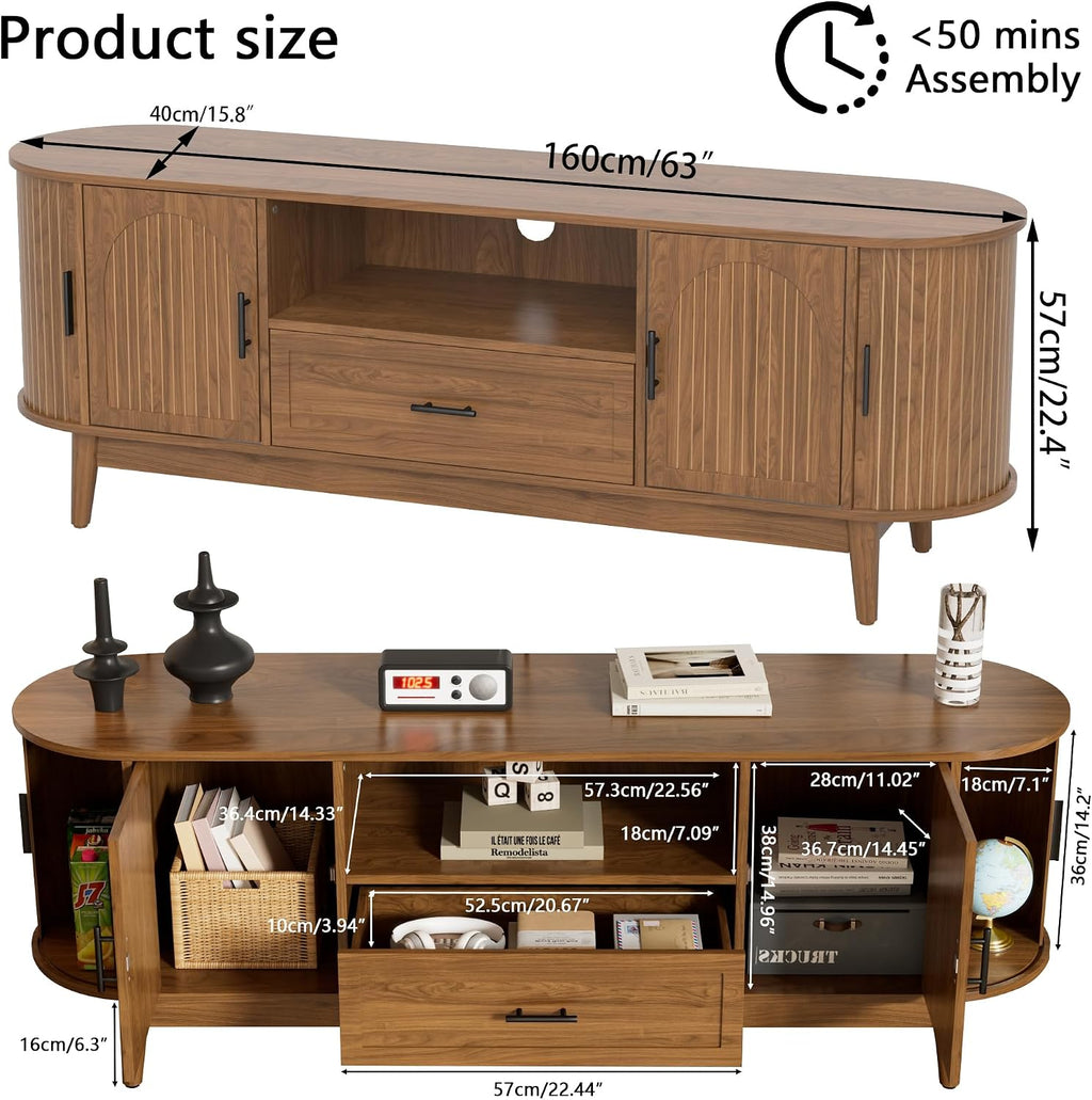 63in Fluted TV Stand for 70in TV