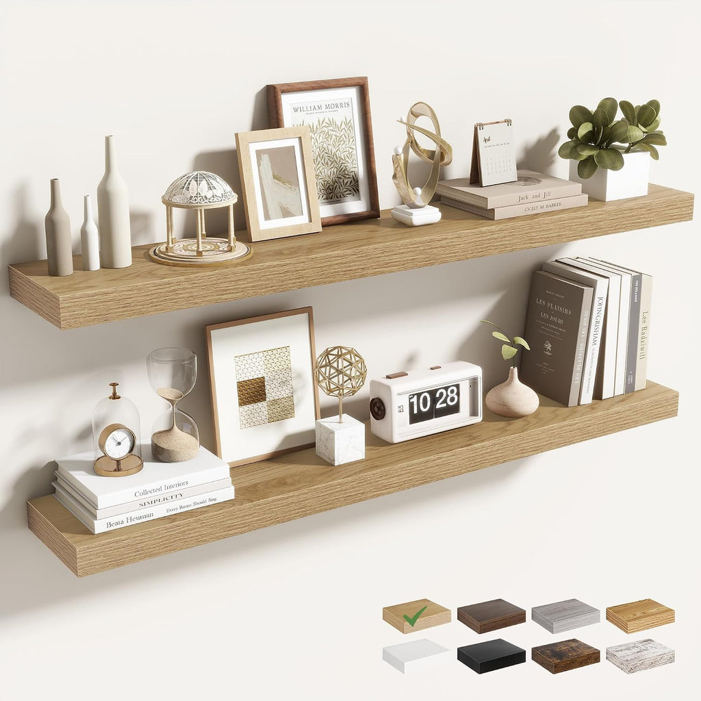 Oak 40in Floating Shelves 2 Pack