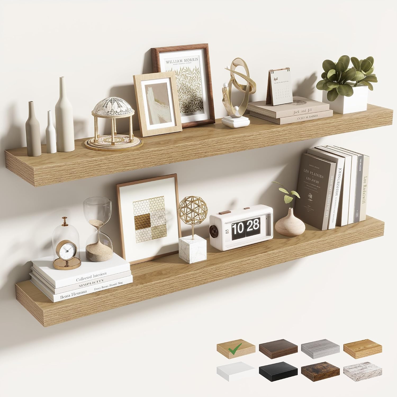 Oak 40in Floating Shelves 2 Pack