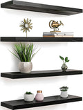 Black Rustic Floating Shelves Set of 4