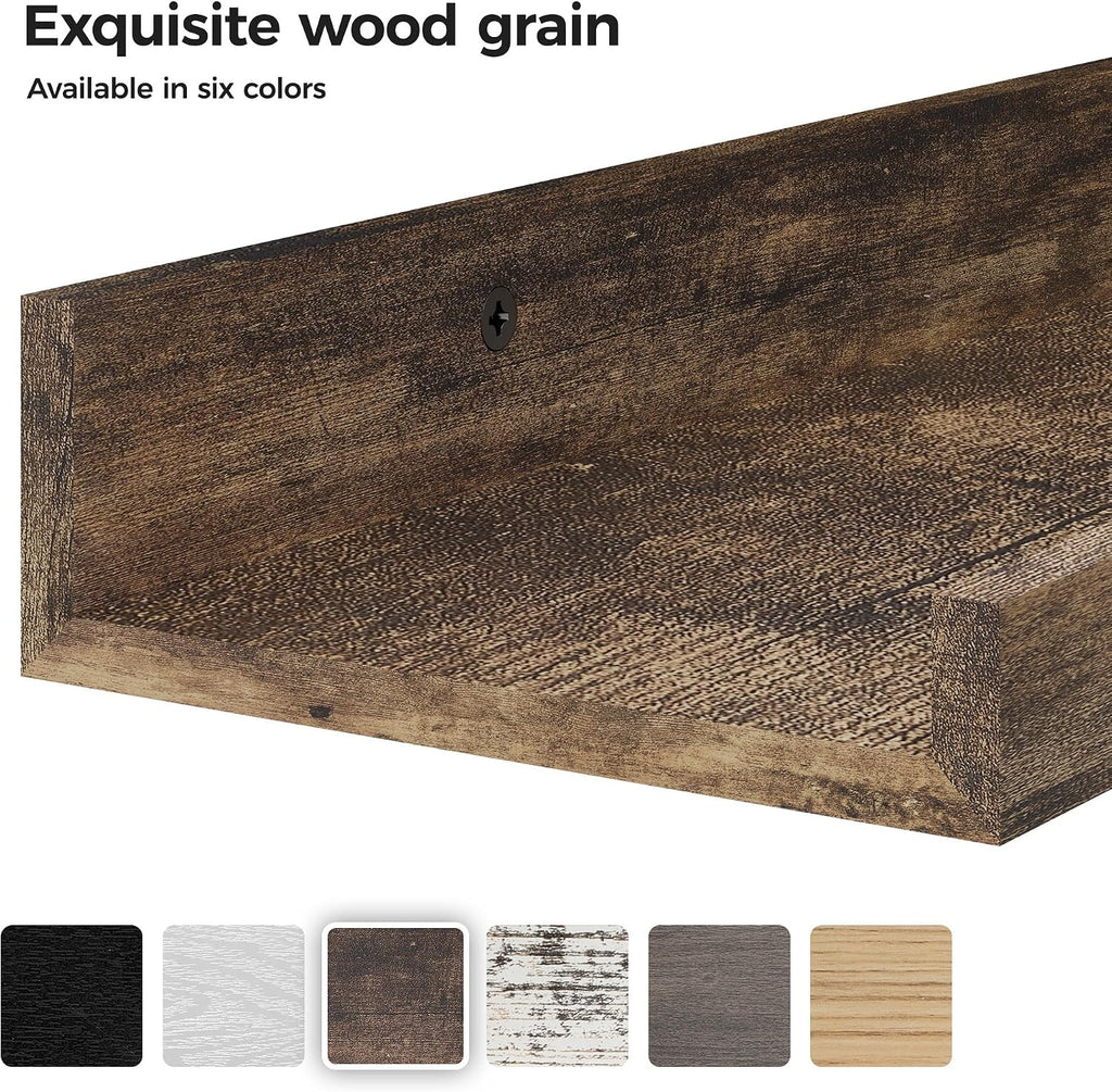 Brown 15.7in Floating Shelves Set of 6