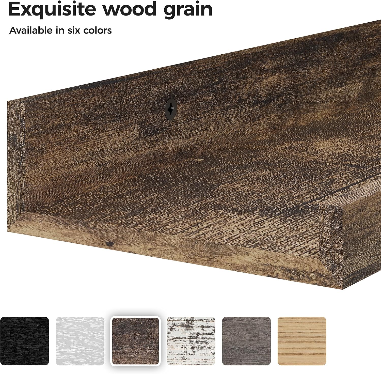 Brown 15.7in Floating Shelves Set of 6