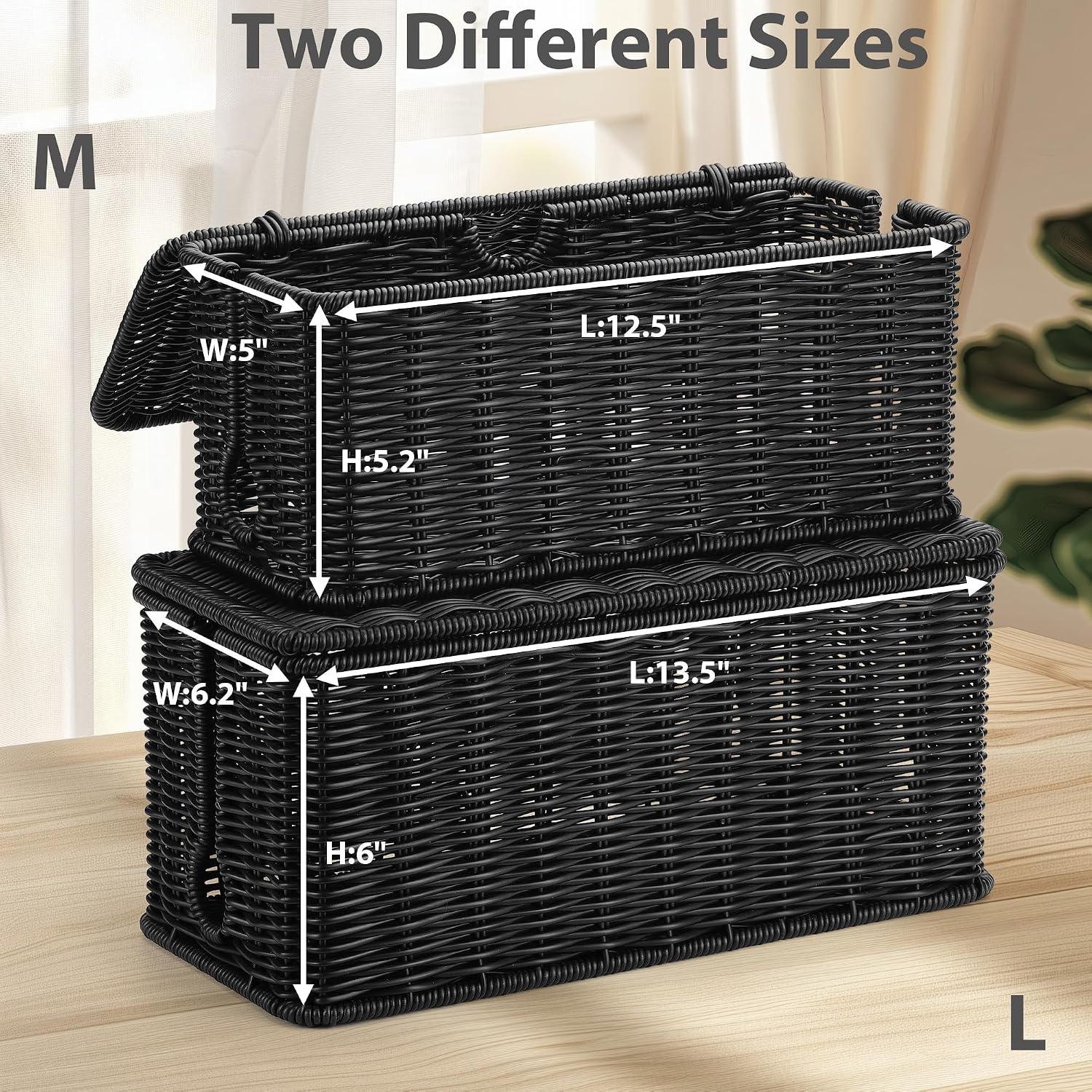 Black Rattan Cable Management Box