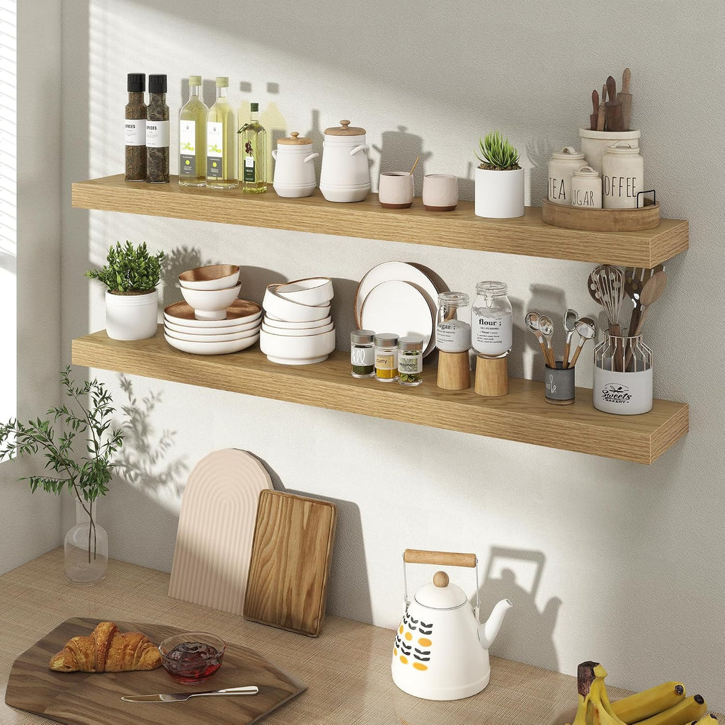 Oak 40in Floating Shelves 2 Pack