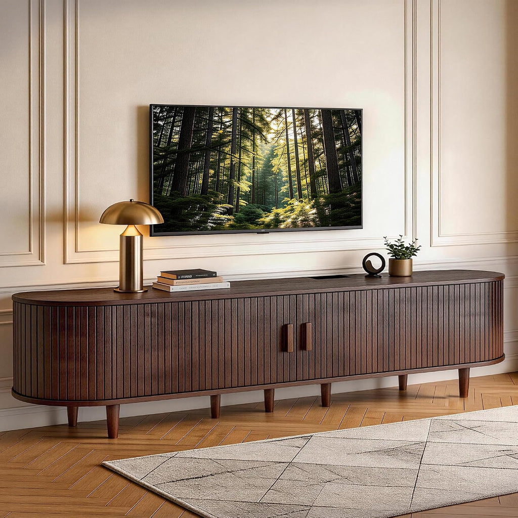 Walnut 80in Mid Century TV Stand