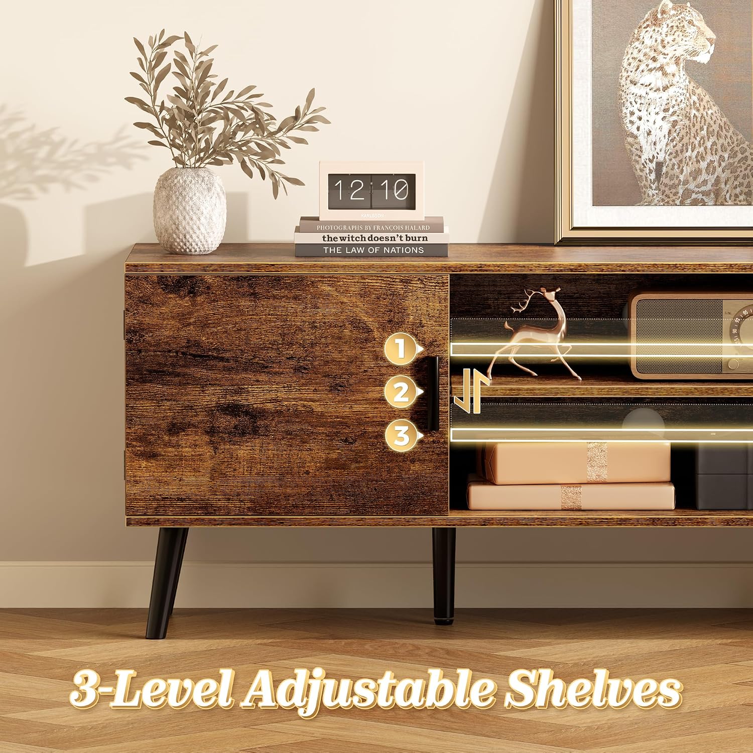 Rustic Brown TV Stand for 55in TV